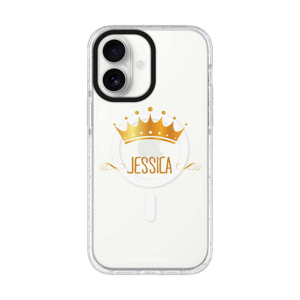 Queen's crown iPhone 17 水晶透明保護殼正面展示
