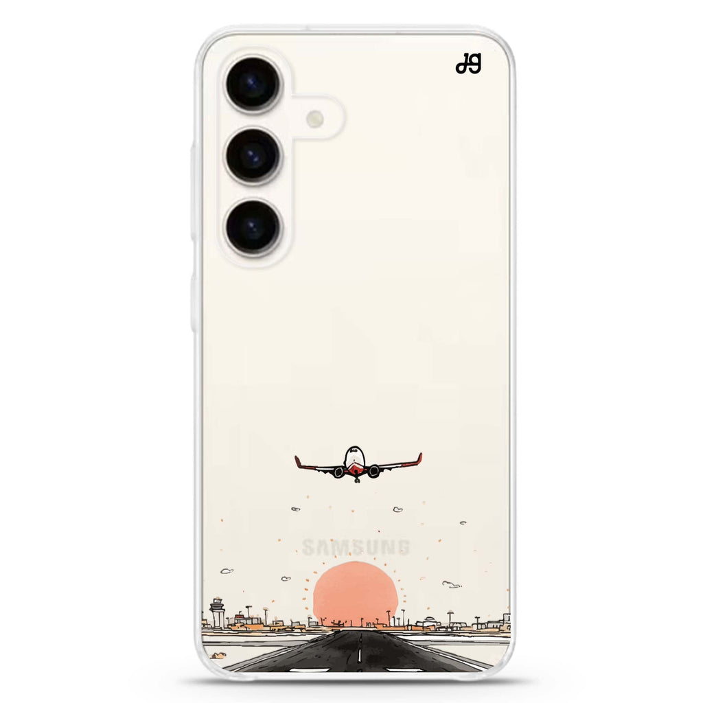 Sunset Takeoff Samsung Galaxy S26/S25/S24 水晶透明保護殼正面展示