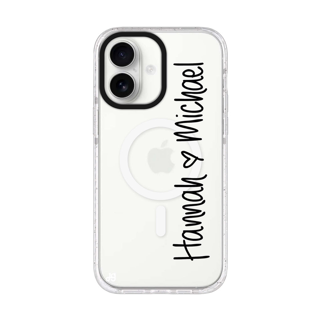 Vertical Names iPhone 17 水晶透明保護殼正面展示