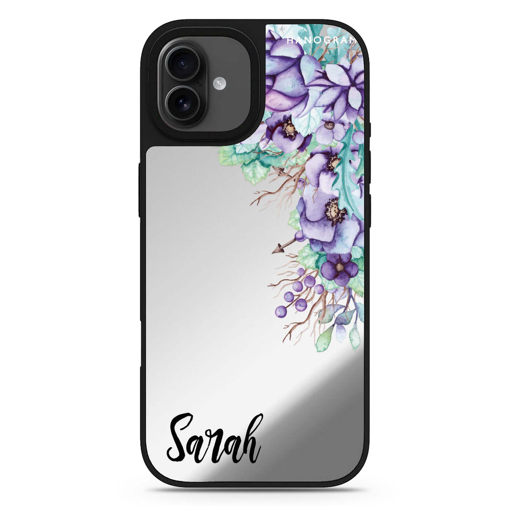 Purple Floral iPhone 17 花卉鏡面手機殼 主圖設計