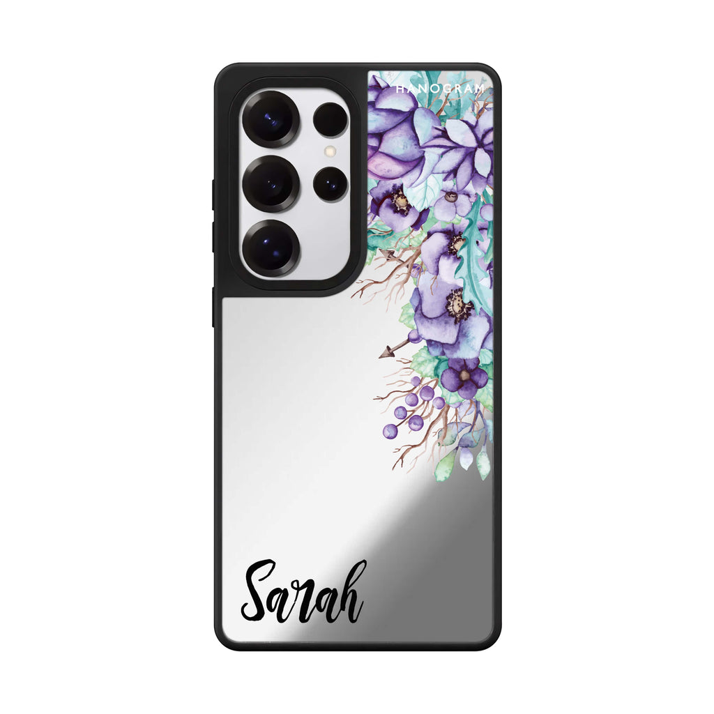 Purple Floral 鏡面手機殼