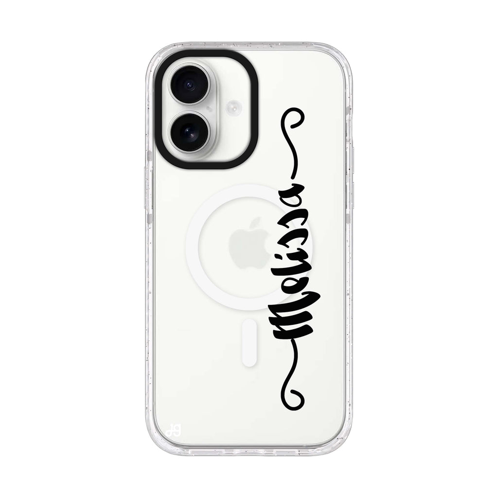Casual Vertical Name iPhone 17 水晶透明保護殼正面展示