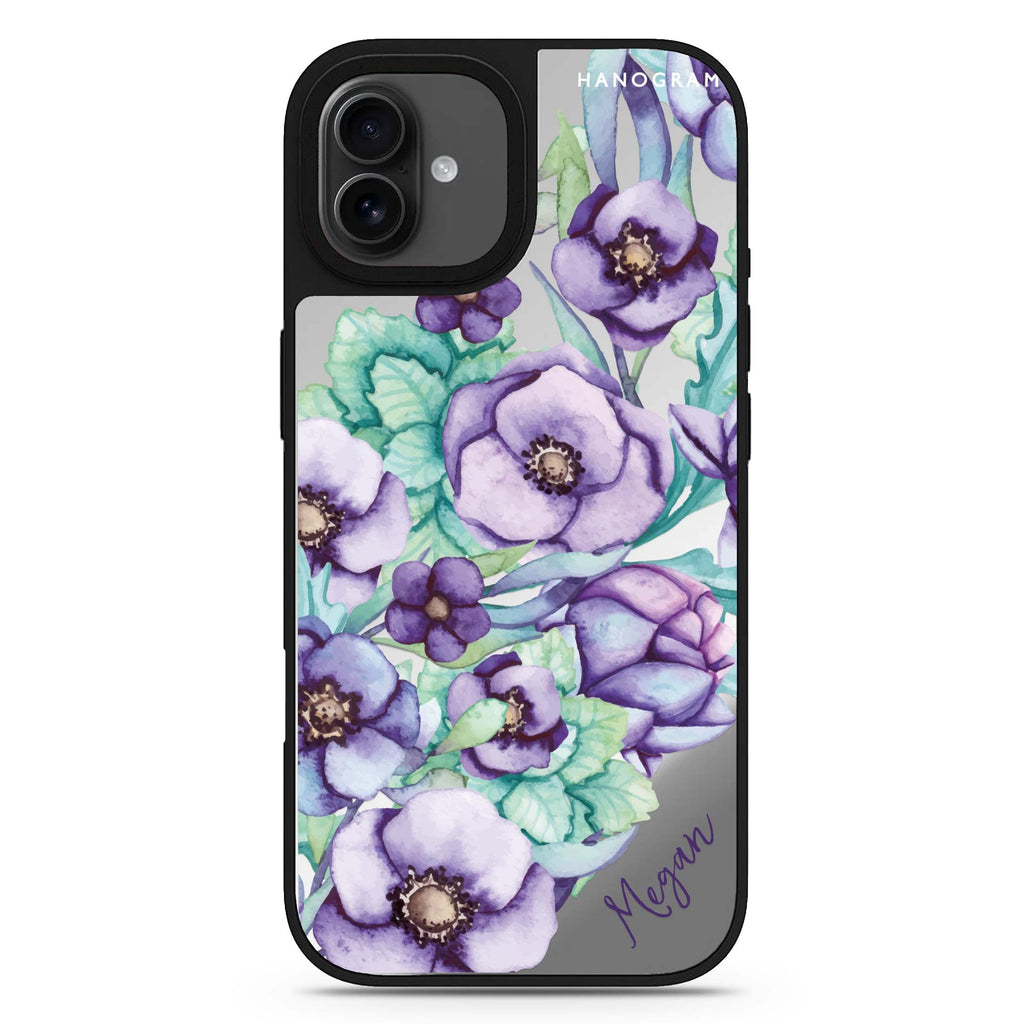 Purple Floral II iPhone 17 花卉鏡面手機殼 主圖設計