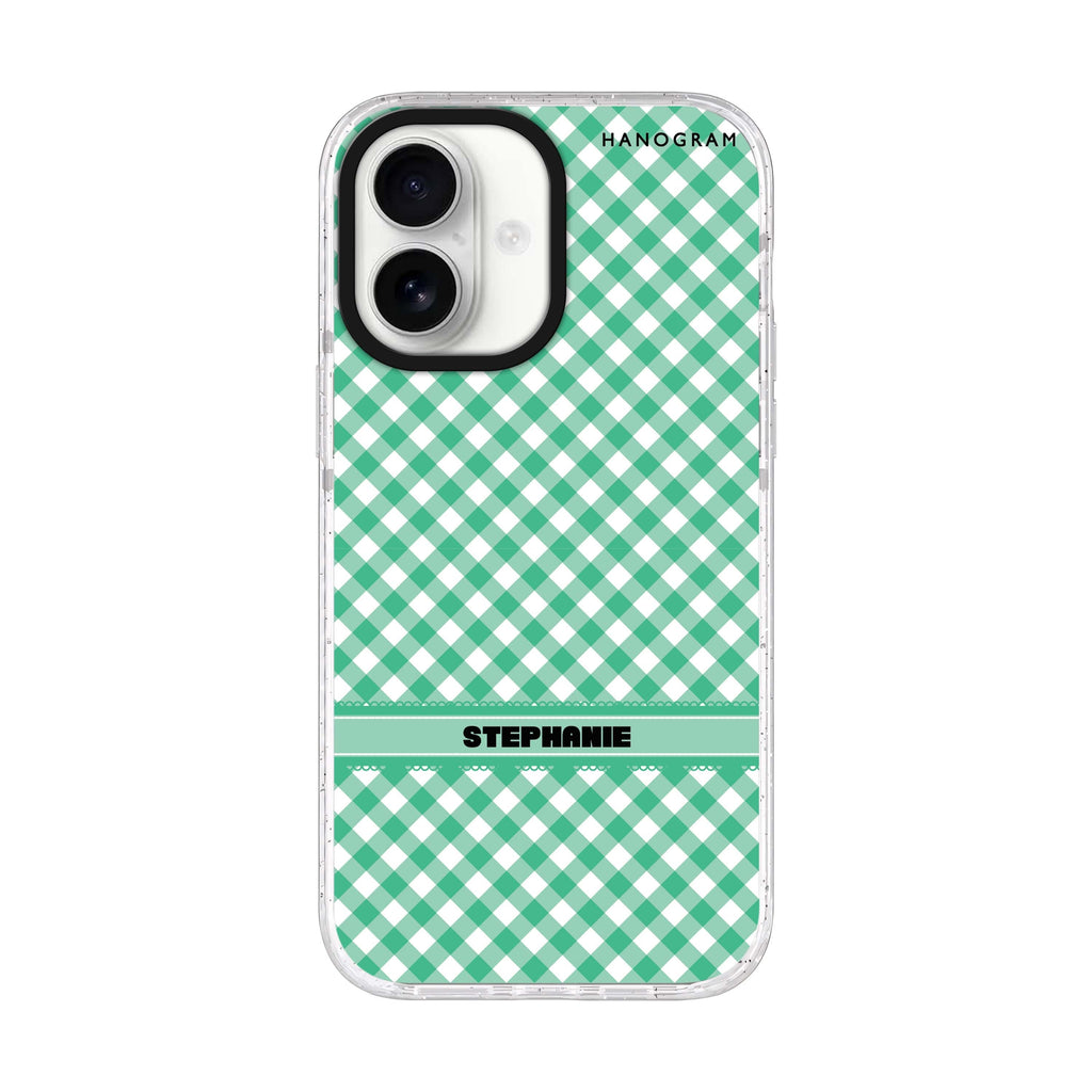 Lovely Green iPhone 17 水晶透明保護殼正面展示