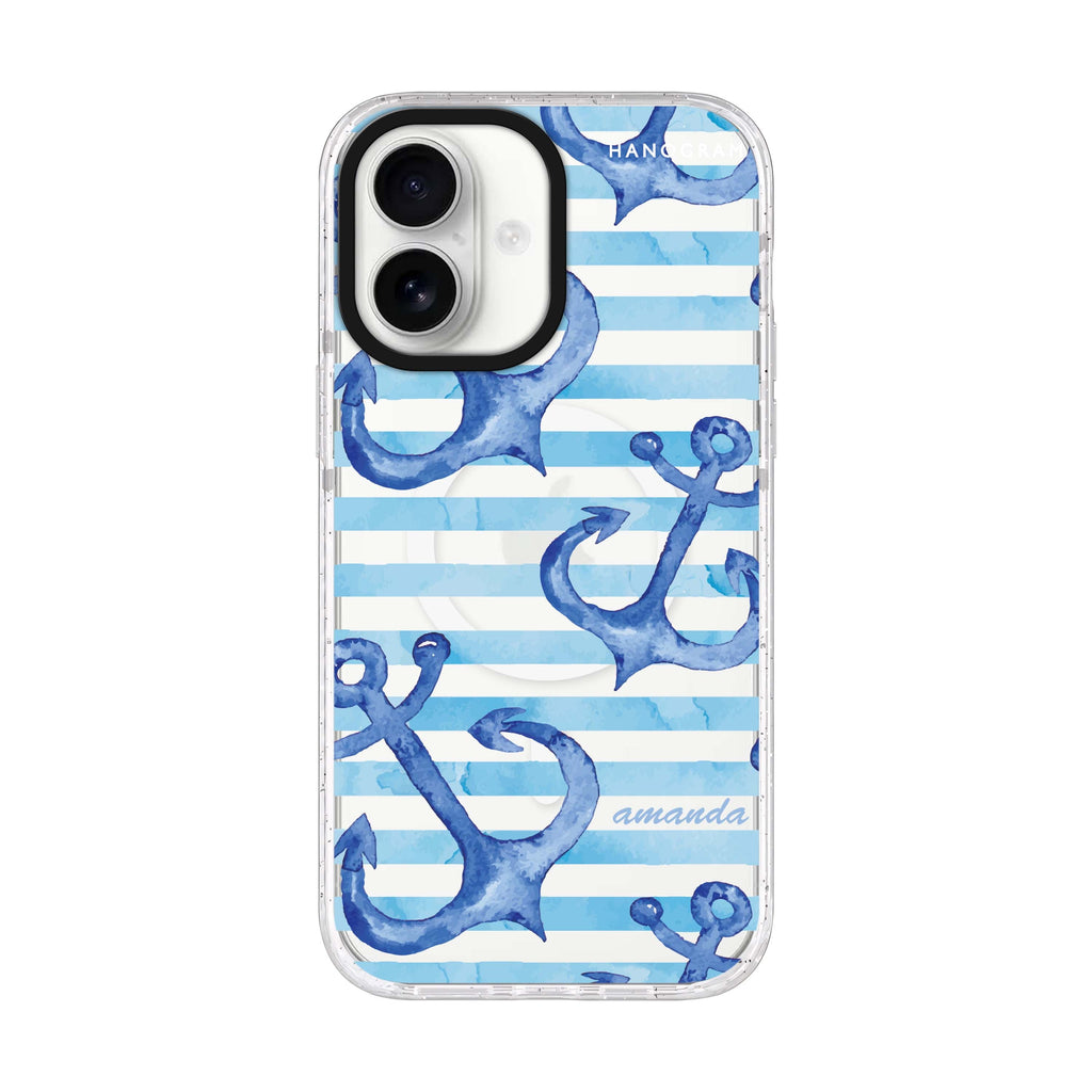 Blue Anchor iPhone 17 水晶透明保護殼正面展示