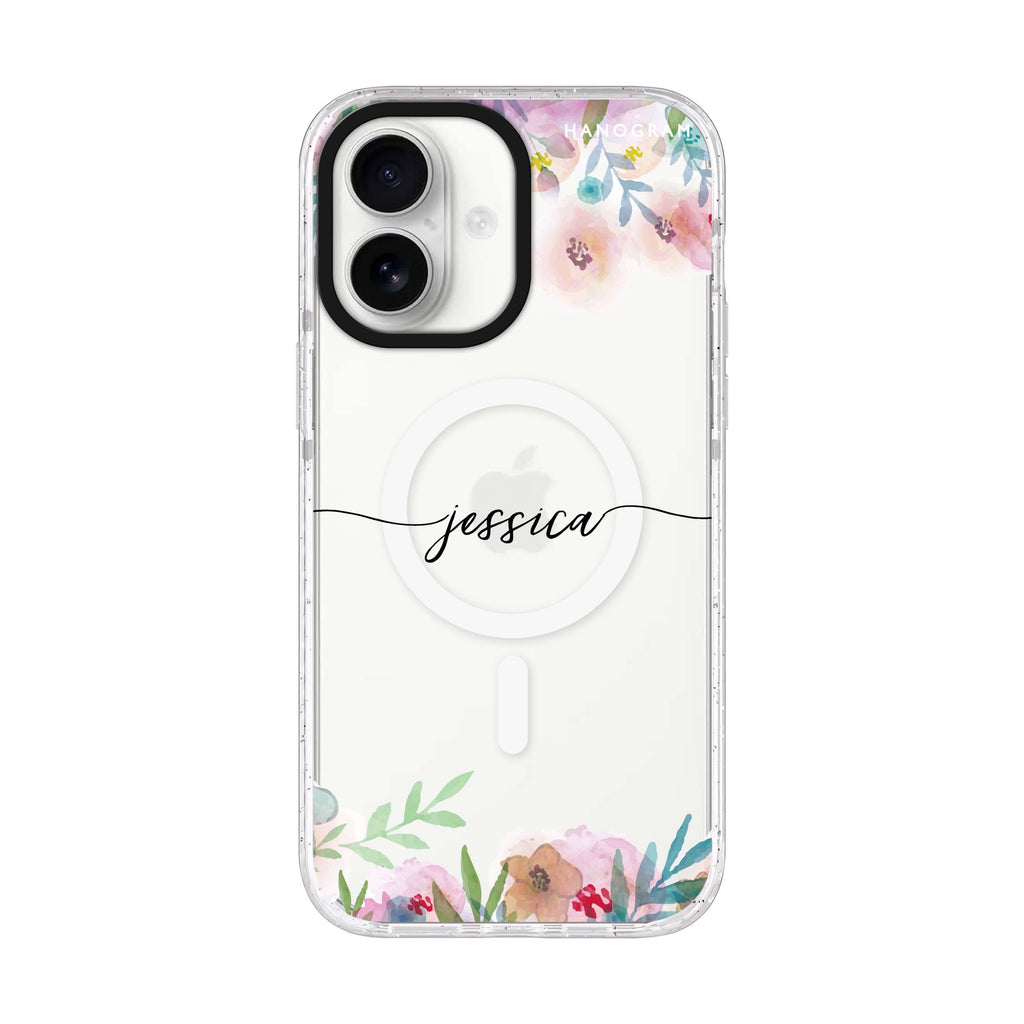 Art of Floral iPhone 17 水晶透明保護殼正面展示