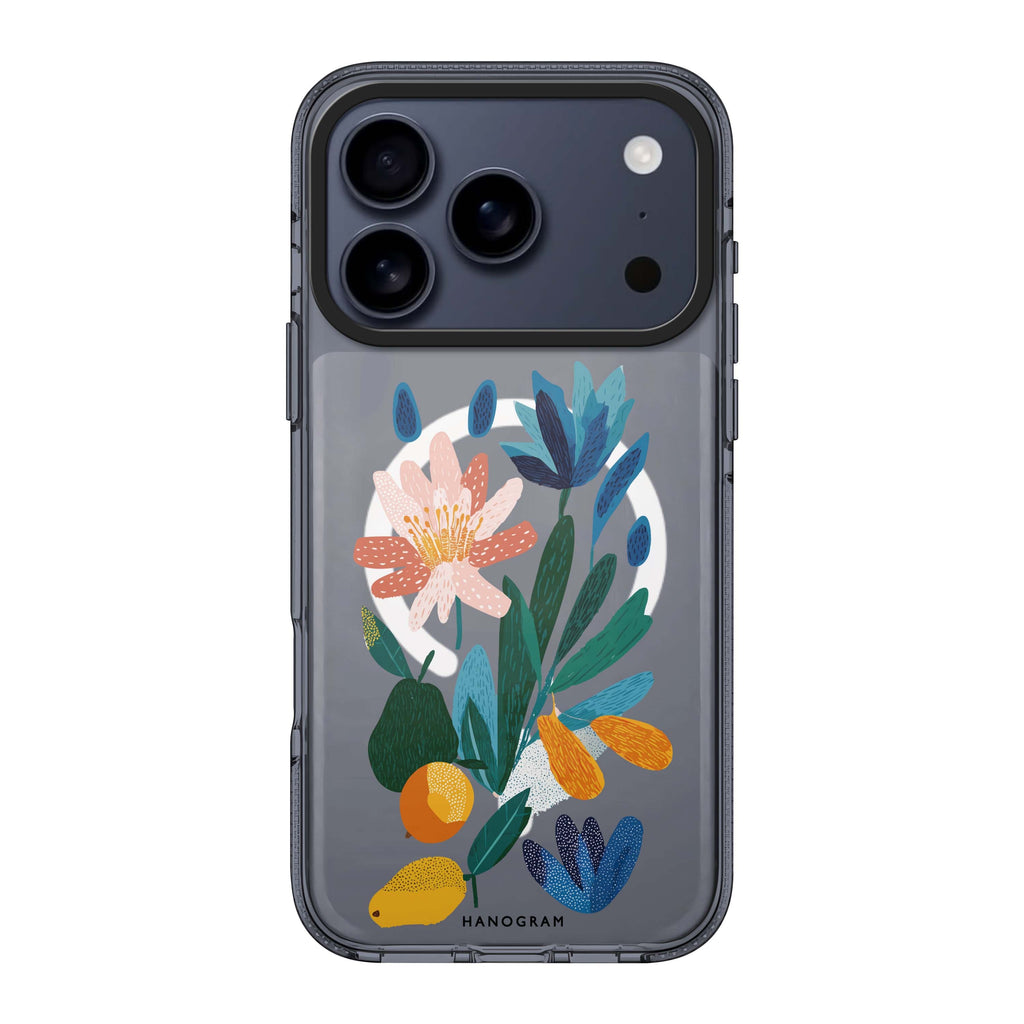 Bloom & Citrus iPhone 17 Pro Max MagSafe 水晶透明保護殼 花卉圖案設計 圖1