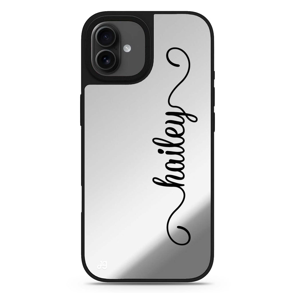 Vertical Cursive Handwritten iPhone 17 個人化名字鏡面手機殼 主圖設計