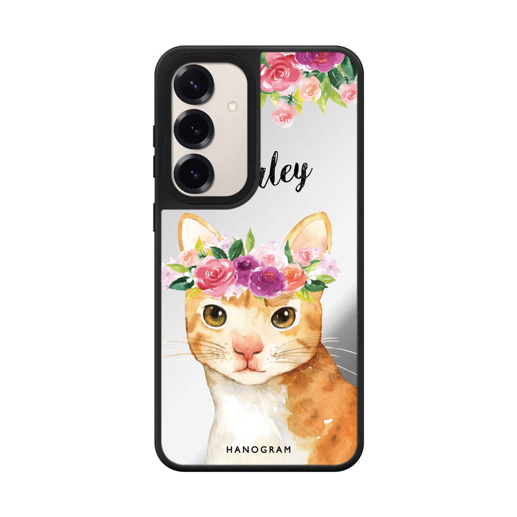 Floral and Cat 鏡面手機殼