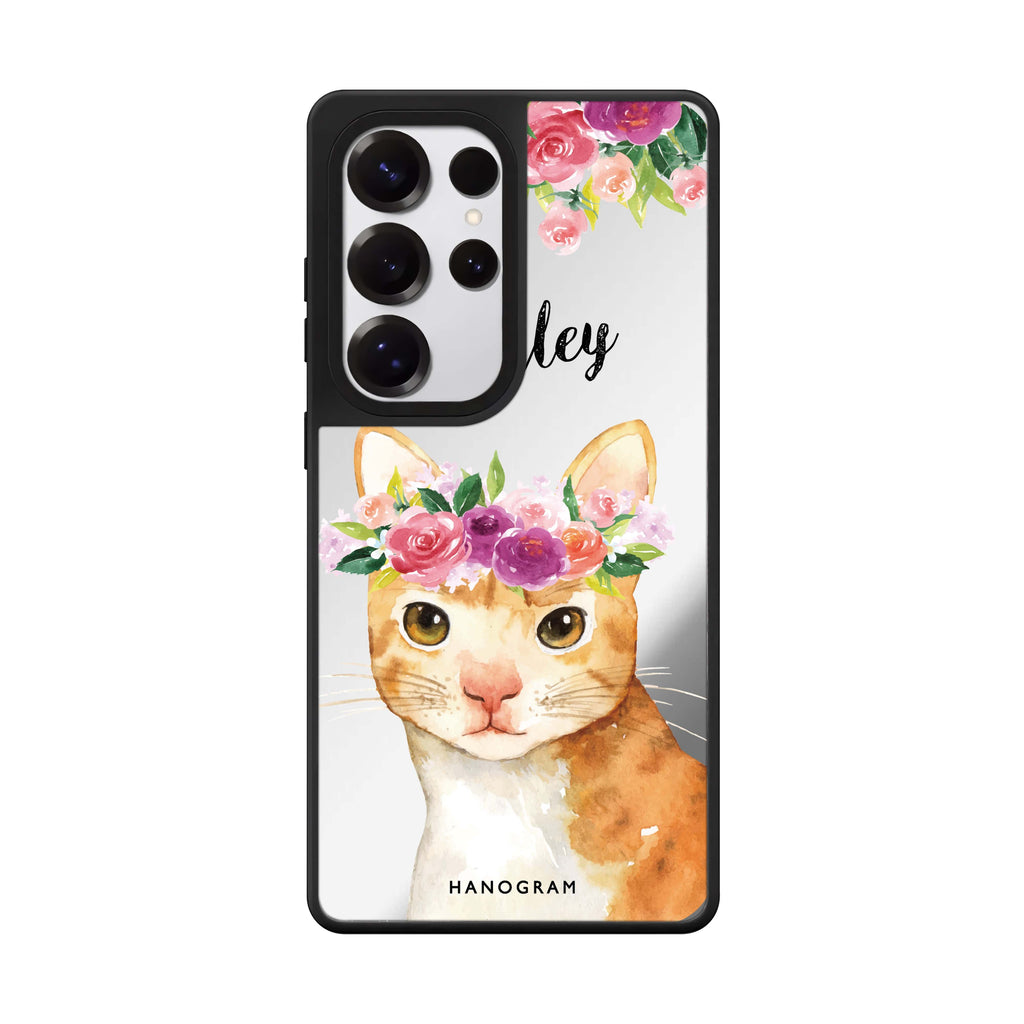 Floral and Cat 鏡面手機殼