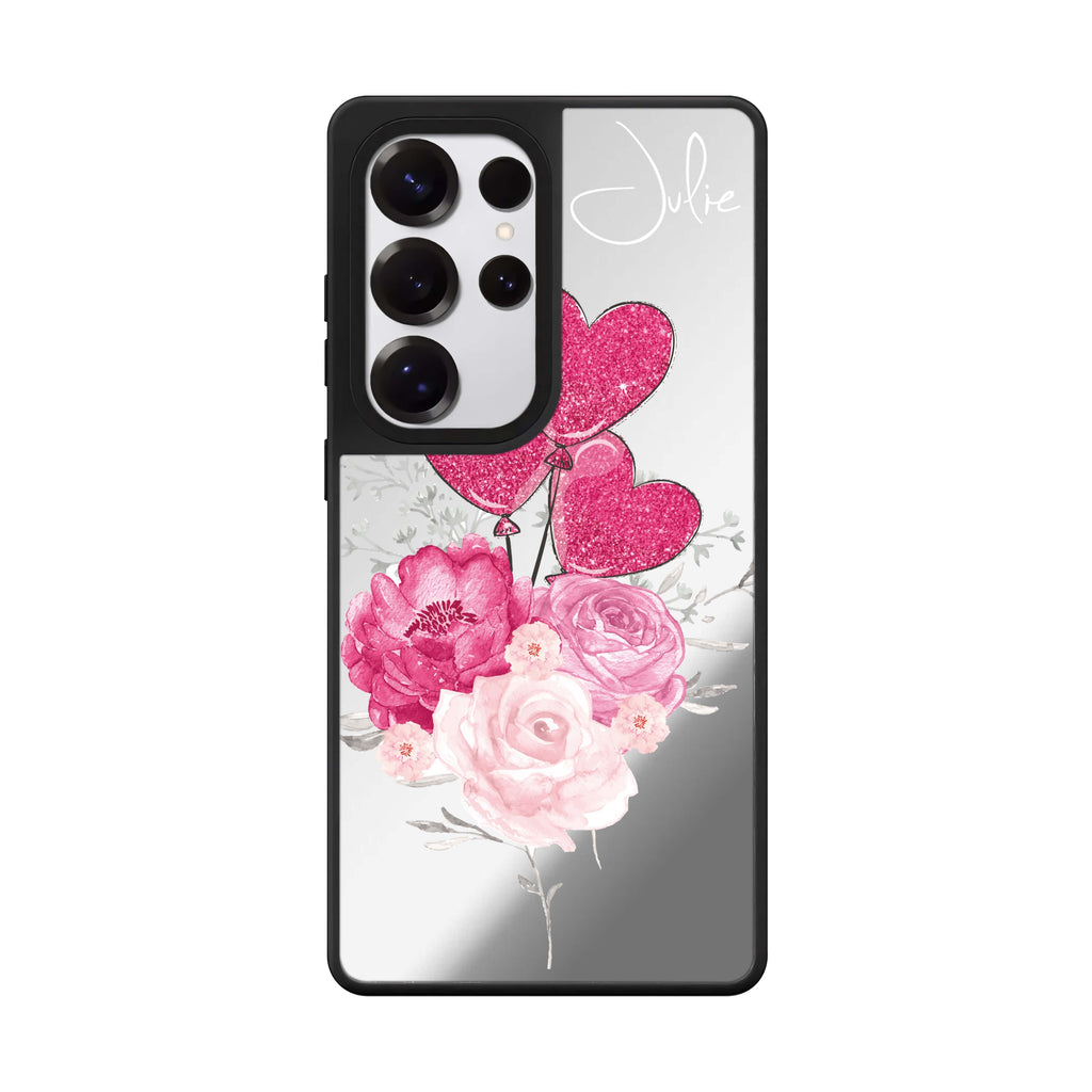 Sweet Heart With Rose 鏡面手機殼
