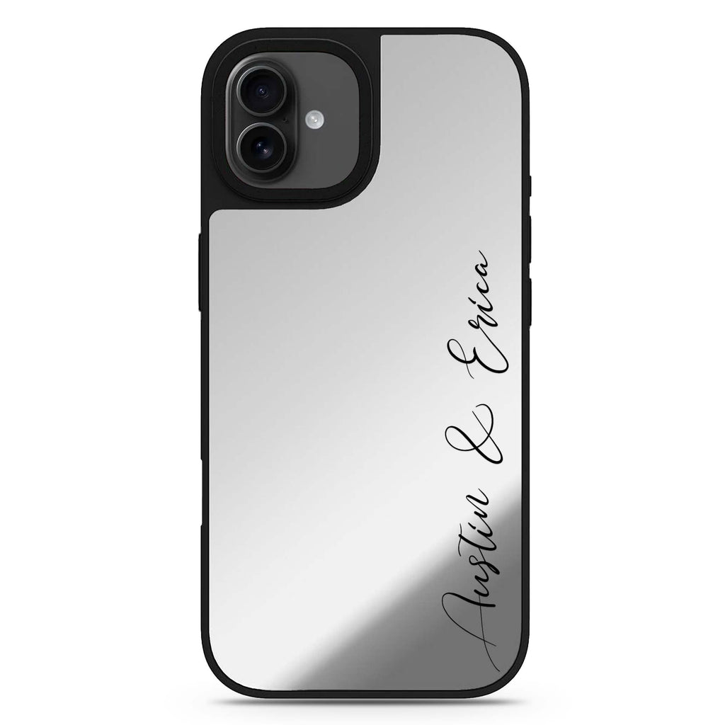 Handwritten You And Me iPhone 17 個人化名字鏡面手機殼 主圖設計