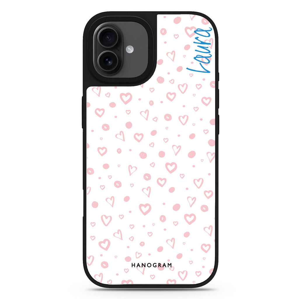Pinky Hearts iPhone 17 愛心鏡面手機殼 主圖設計