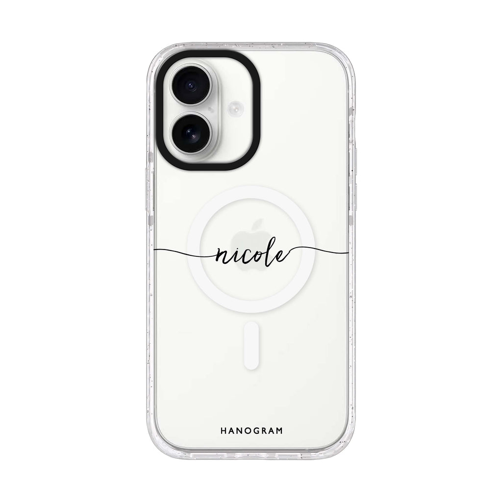 Slim Handwritten iPhone 17 水晶透明保護殼正面展示