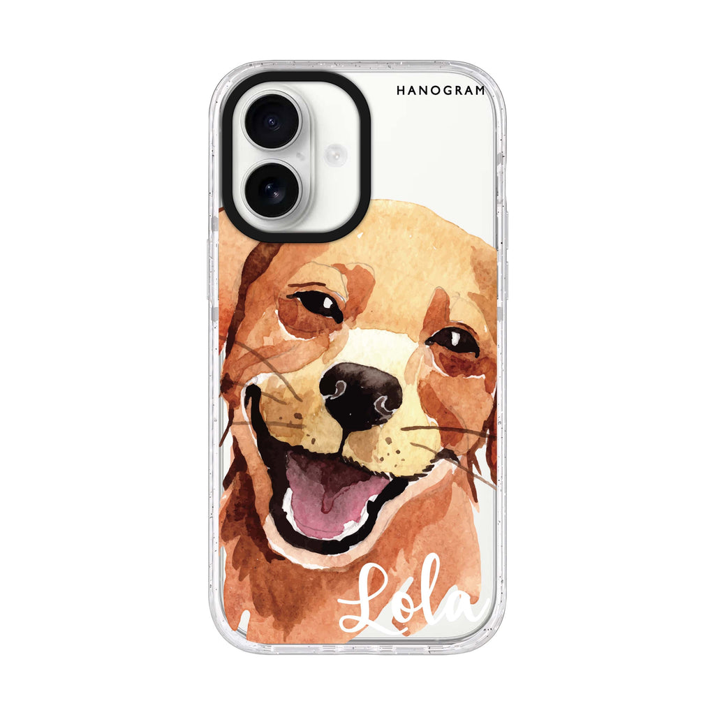 Golden Retriever iPhone 17 水晶透明保護殼正面展示