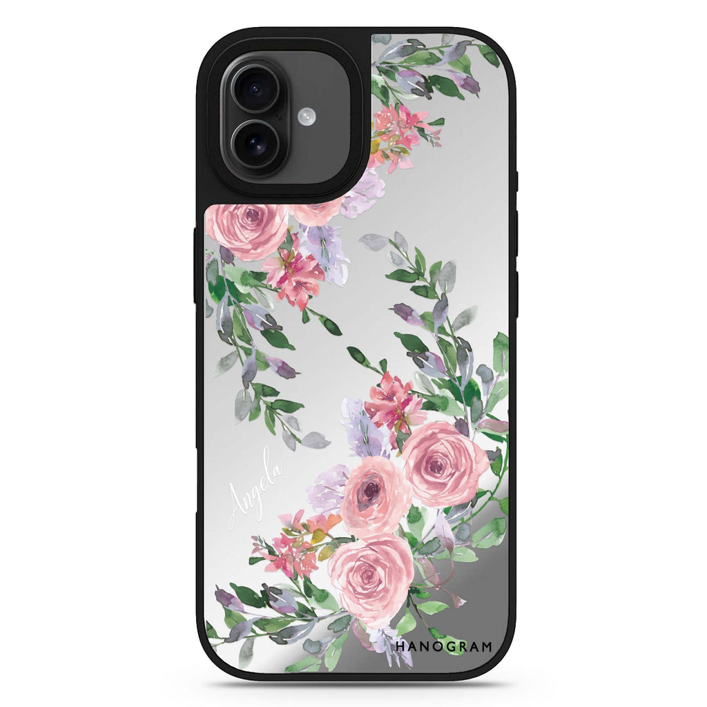 Lucy Watercolor Rose iPhone 17 水彩鏡面手機殼 主圖設計
