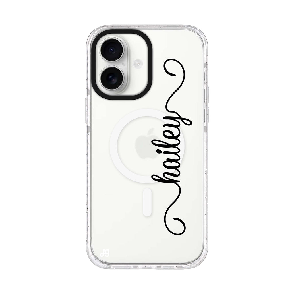 Vertical Cursive Handwritten iPhone 17 水晶透明保護殼正面展示