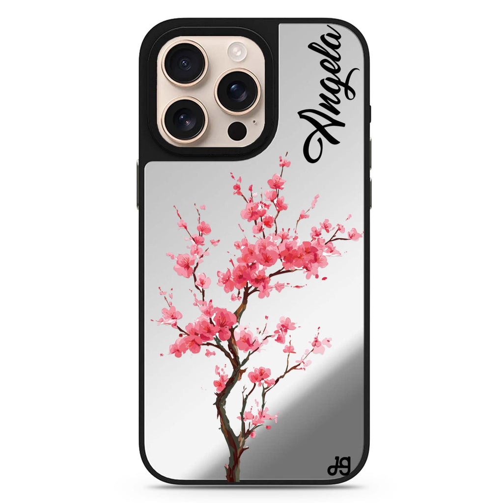 Pink Sakura Magsafe 兼容鏡面手機殼