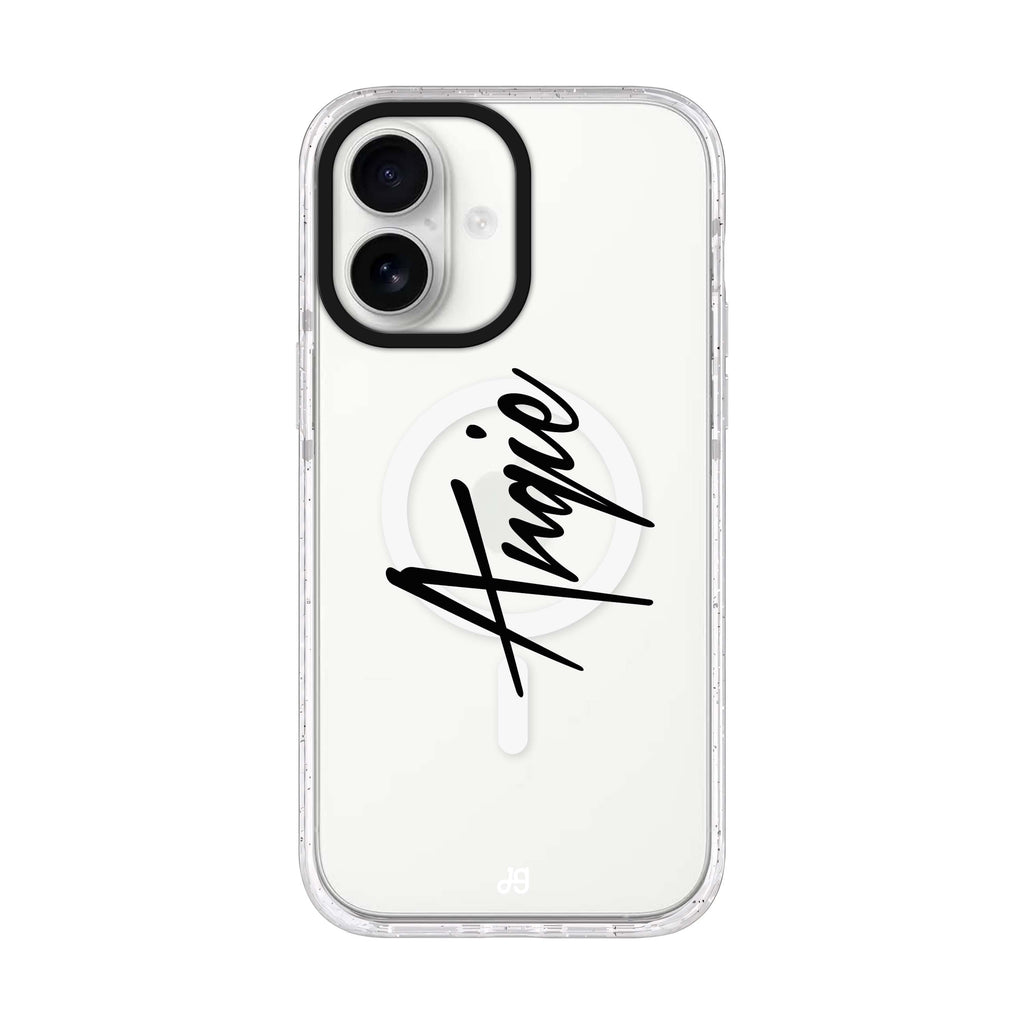 My Love Handwritten iPhone 17 水晶透明保護殼正面展示