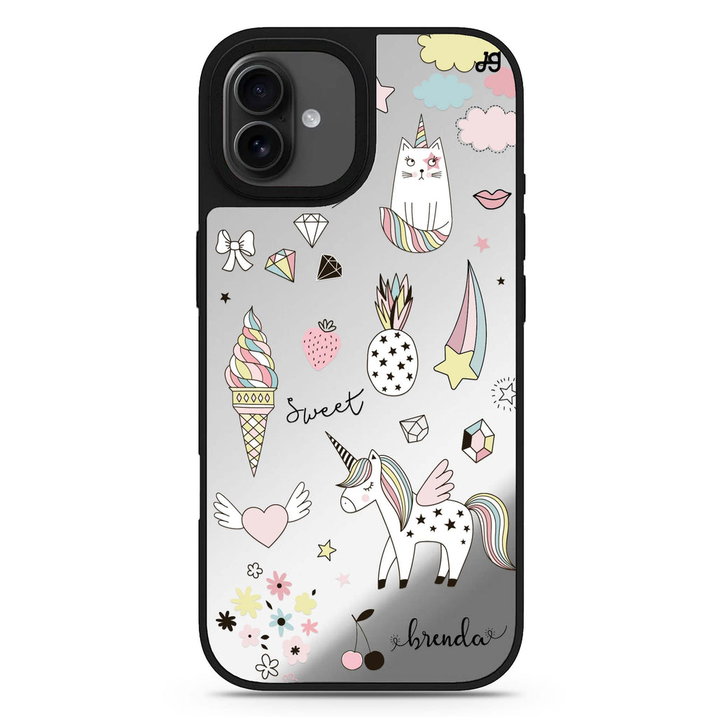 My lovely Cartoon iPhone 17 愛心鏡面手機殼 主圖設計