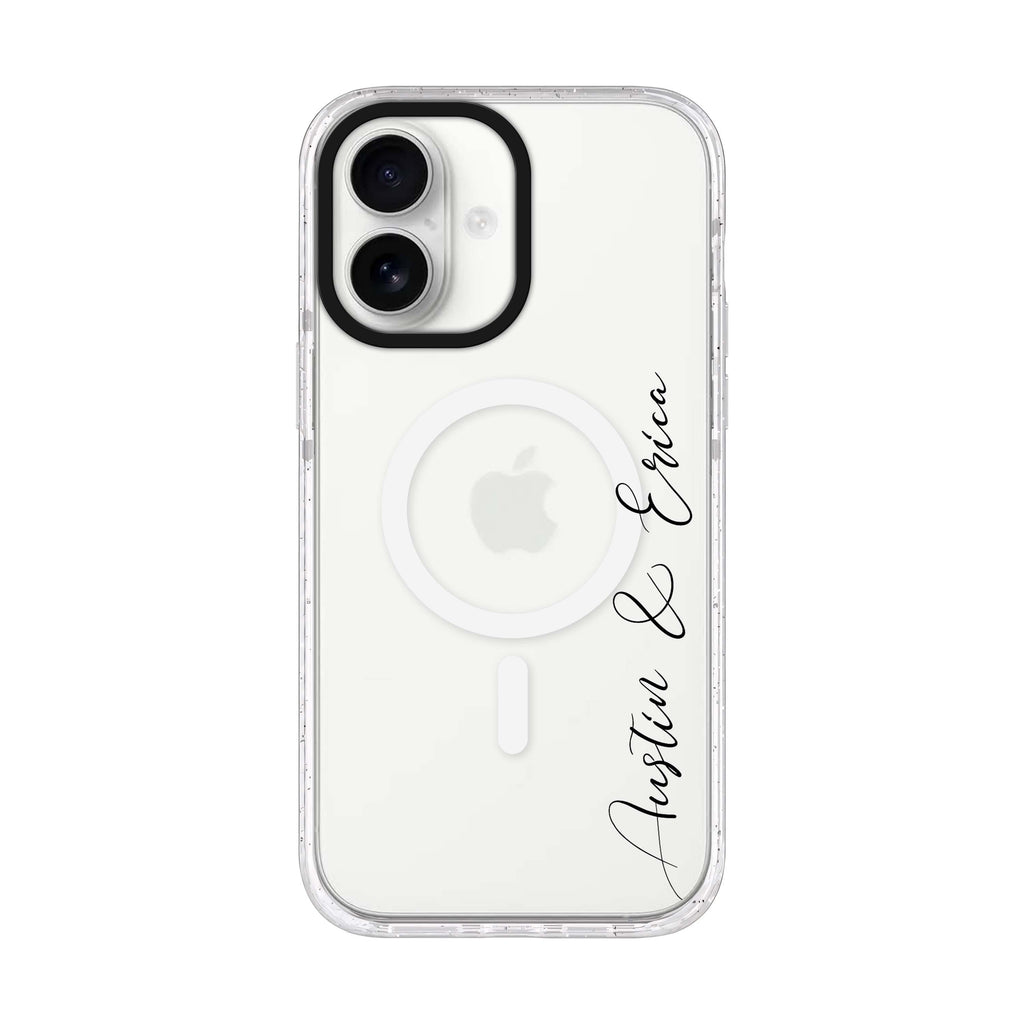 Handwritten You And Me iPhone 17 水晶透明保護殼正面展示