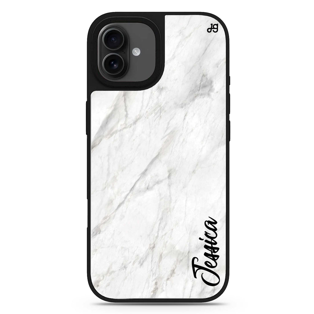 White Marble – Deep Love iPhone 17 大理石紋鏡面手機殼 主圖設計