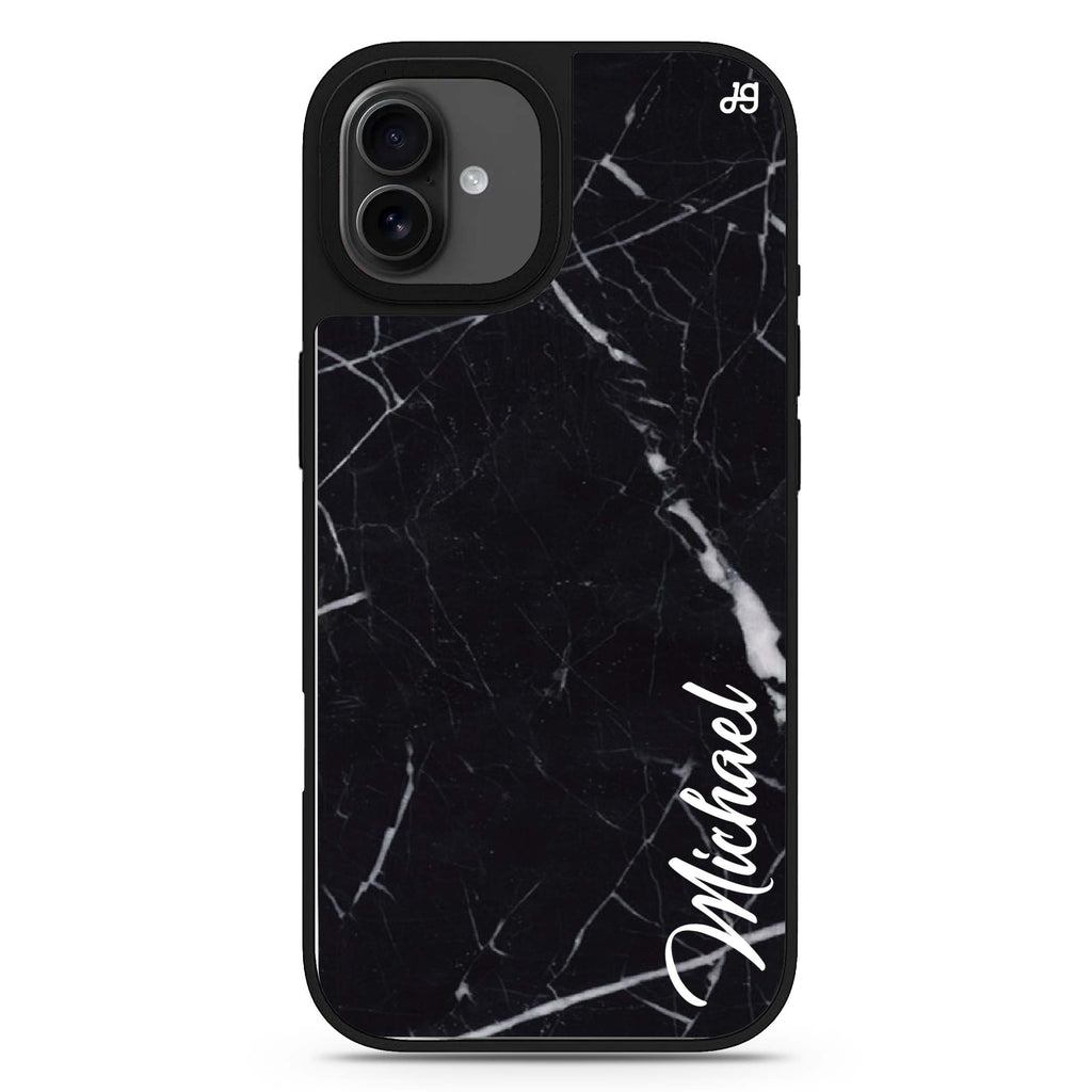 Black Marble – Deep Love iPhone 17 大理石紋鏡面手機殼 主圖設計