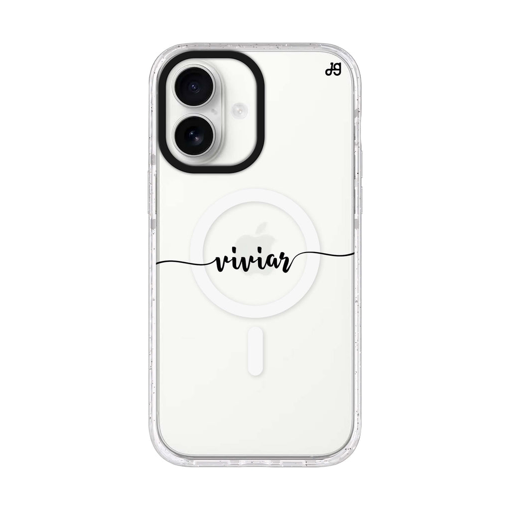 Script Handwritten iPhone 17 水晶透明保護殼正面展示