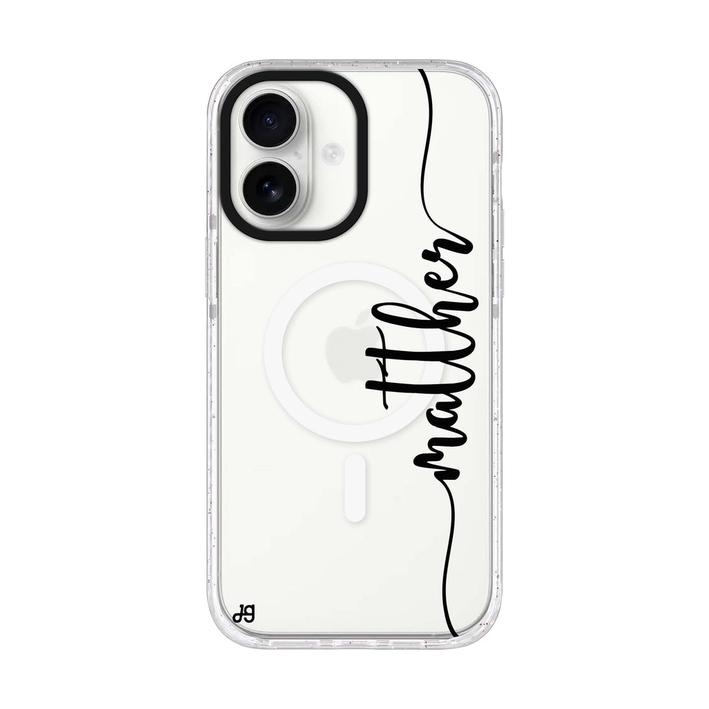 Vertical Script Handwritten Custom iPhone 17 水晶透明保護殼正面展示