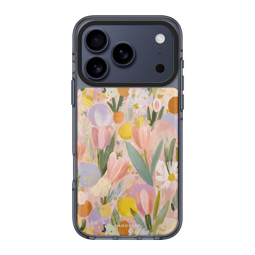 Pastel Garden iPhone 17 Pro Max MagSafe 水晶透明保護殼 花卉圖案設計 圖1