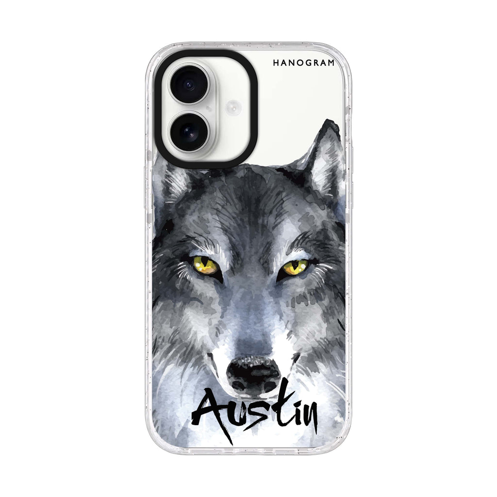 Snow Wolf iPhone 17 水晶透明保護殼正面展示