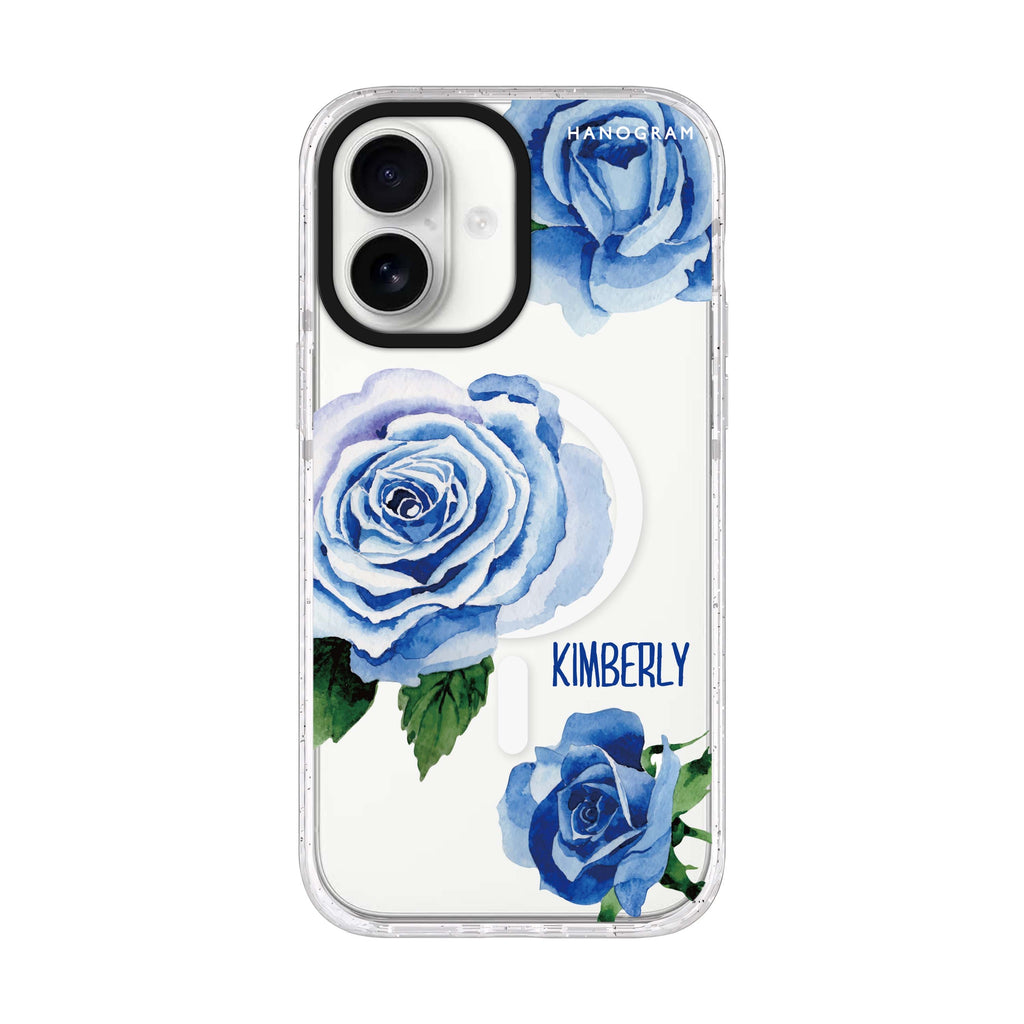 Blue Rose iPhone 17 水晶透明保護殼正面展示