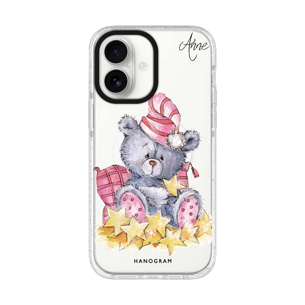 Star Bear iPhone 17 水晶透明保護殼正面展示