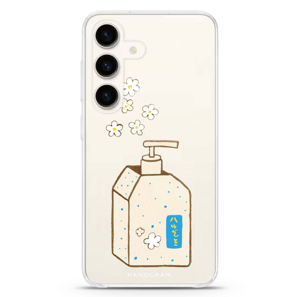 Flower Soap Samsung Galaxy S26/S25/S24 水晶透明保護殼正面展示