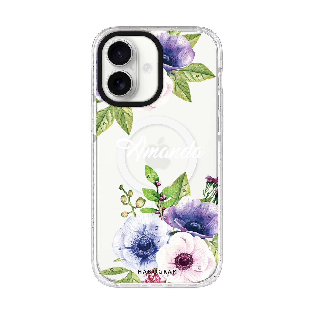 Blooming Flowers iPhone 17 水晶透明保護殼正面展示