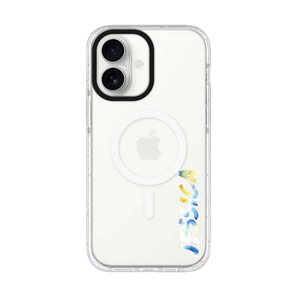 My Watercolour Name iPhone 17 水晶透明保護殼正面展示