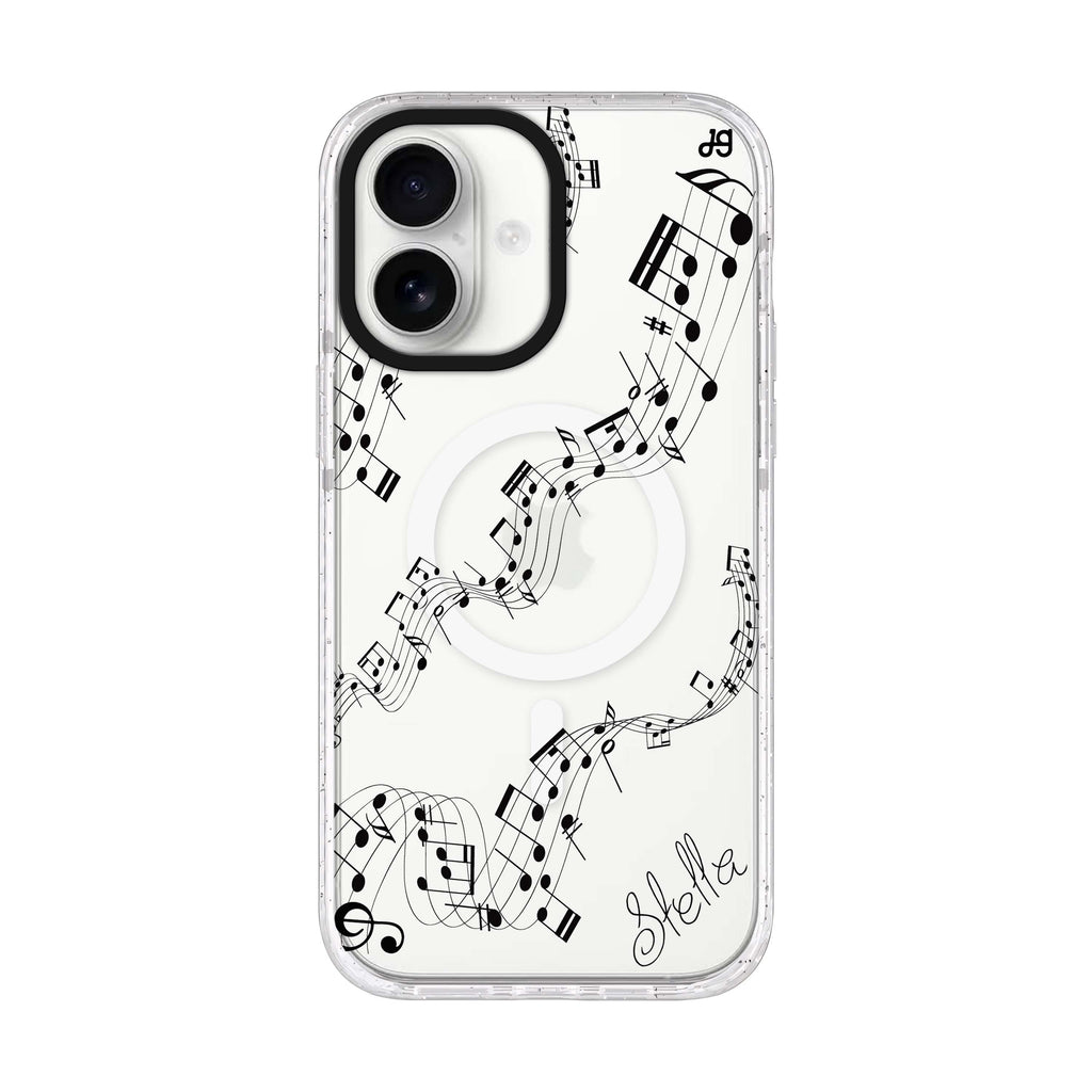 Music iPhone 17 水晶透明保護殼正面展示