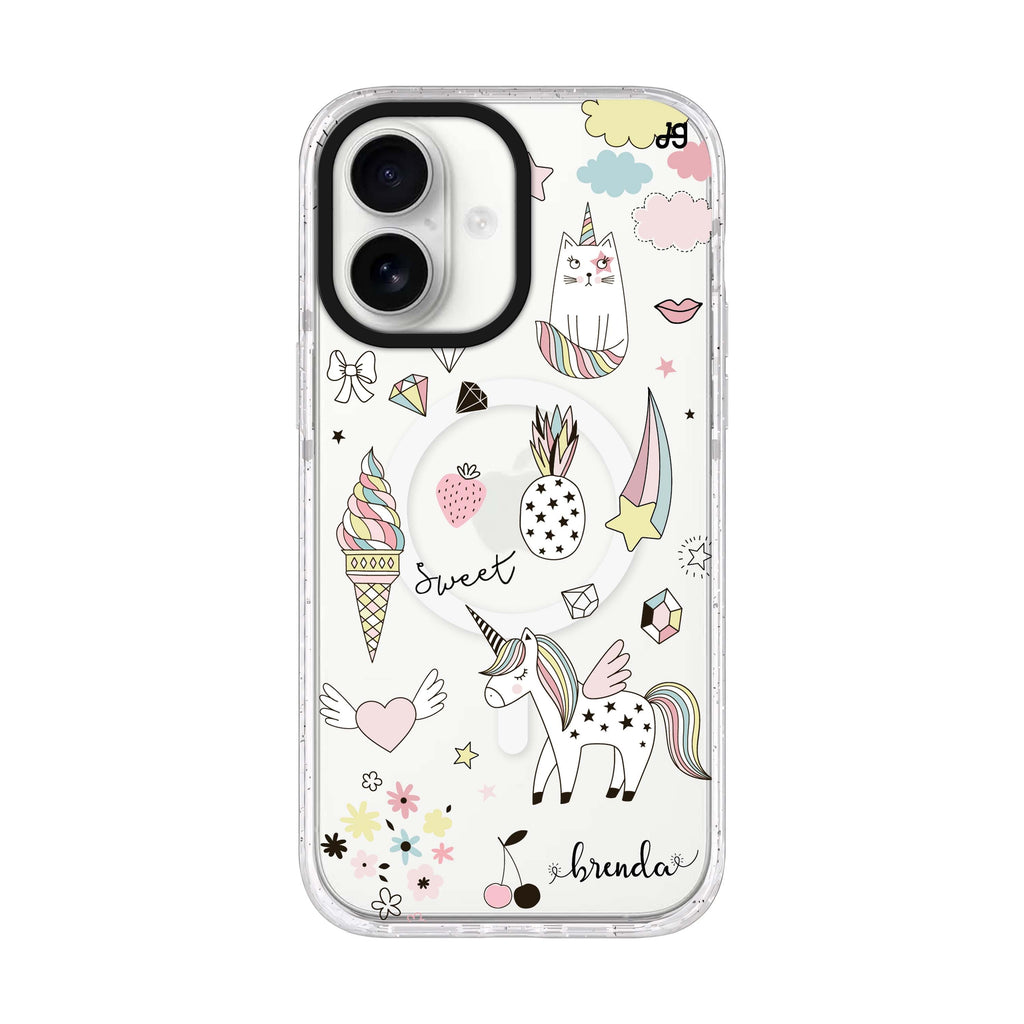 My lovely Cartoon iPhone 17 水晶透明保護殼正面展示