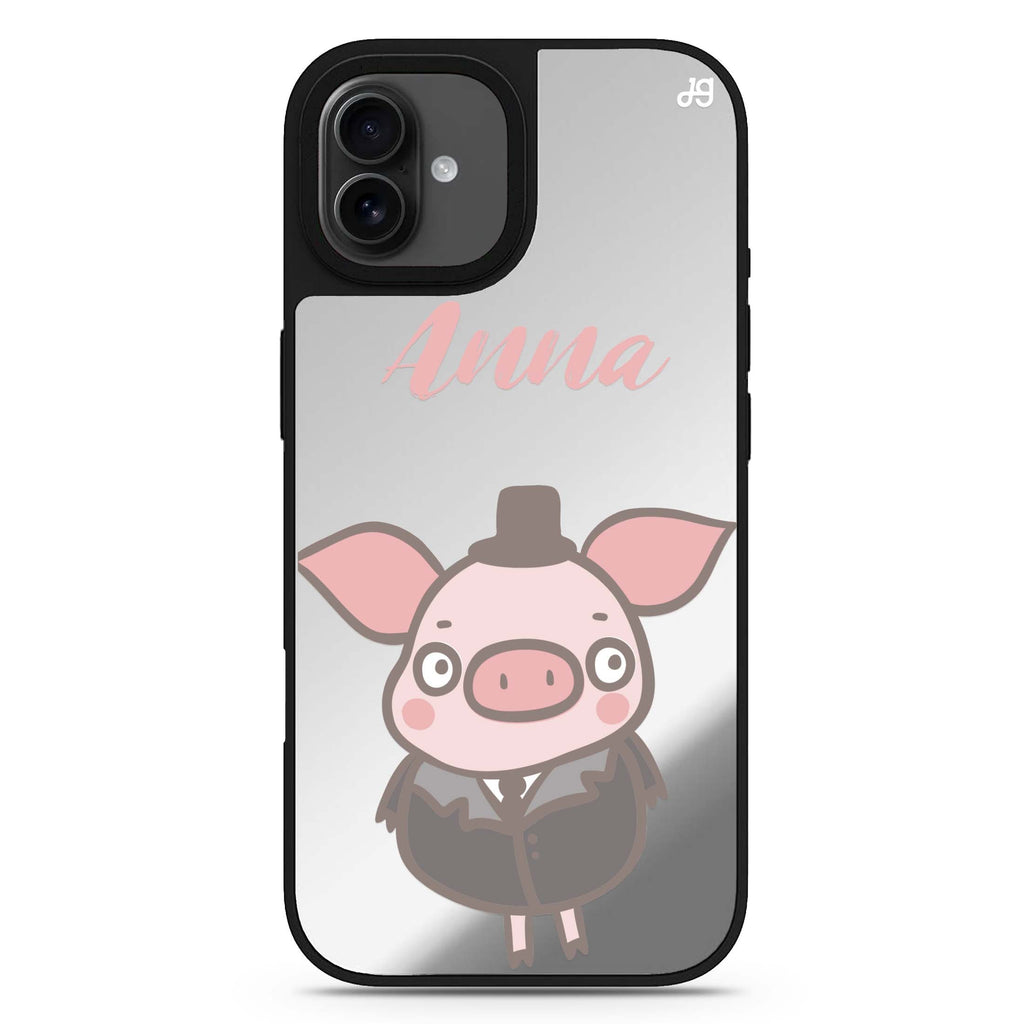 Funny Piggy iPhone 17 可愛動物鏡面手機殼 主圖設計