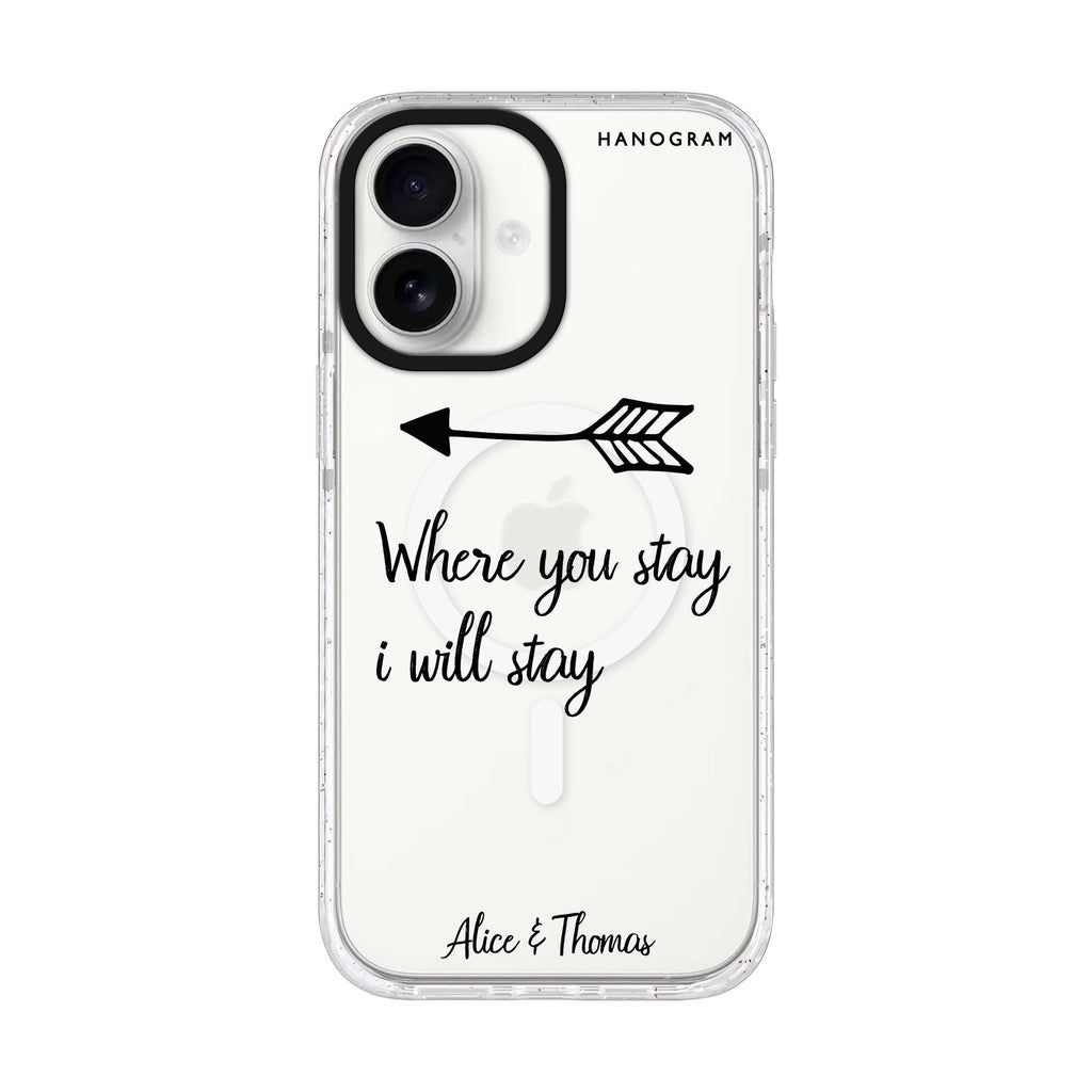 Always be true love with passion II iPhone 17 水晶透明保護殼正面展示