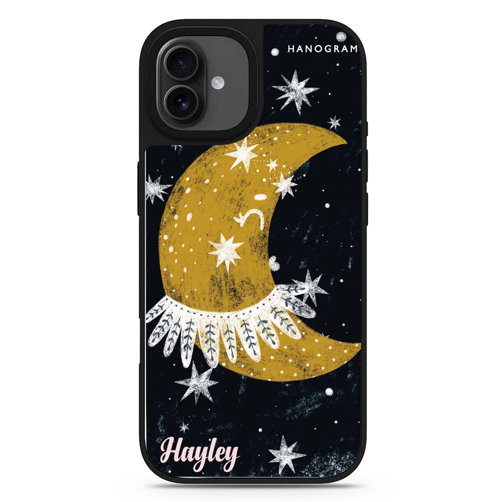 Cute Half Moon iPhone 17 星空鏡面手機殼 主圖設計