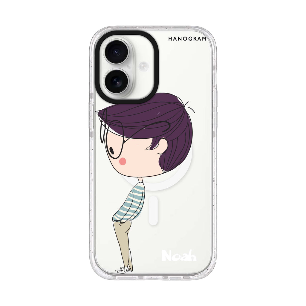Boy kissing iPhone 17 水晶透明保護殼正面展示