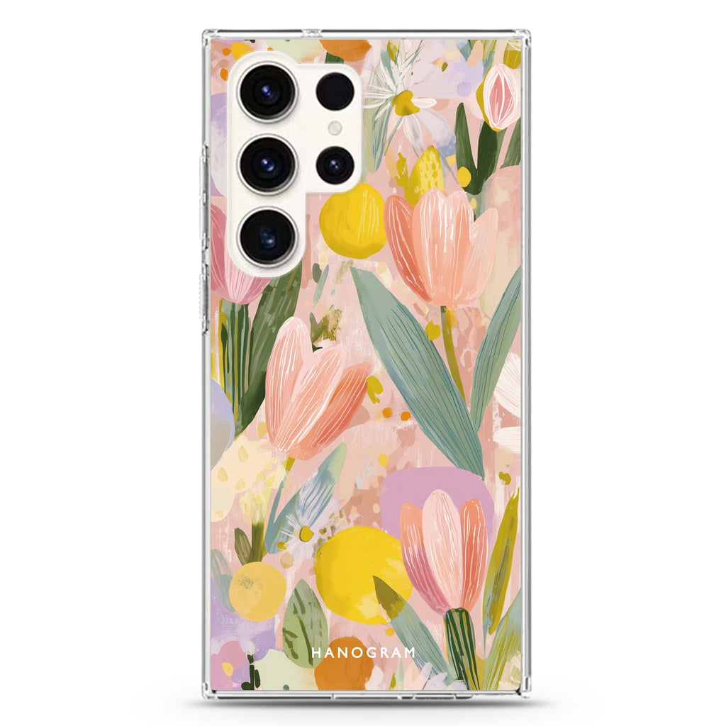 Pastel Garden Samsung Galaxy Ultra 透明保護殼，適用 S26/S25/S24/S23 Ultra，圖1
