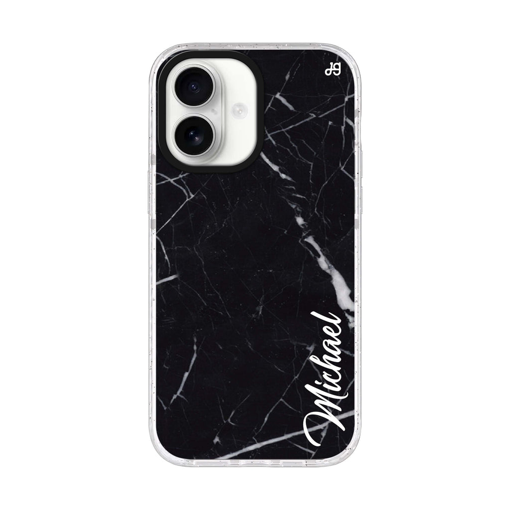 Black Marble – Deep Love iPhone 17 水晶透明保護殼正面展示