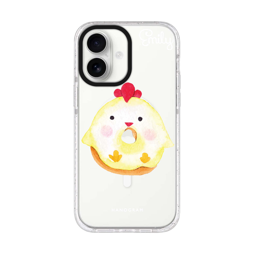 Sweet donut chick iPhone 17 水晶透明保護殼正面展示