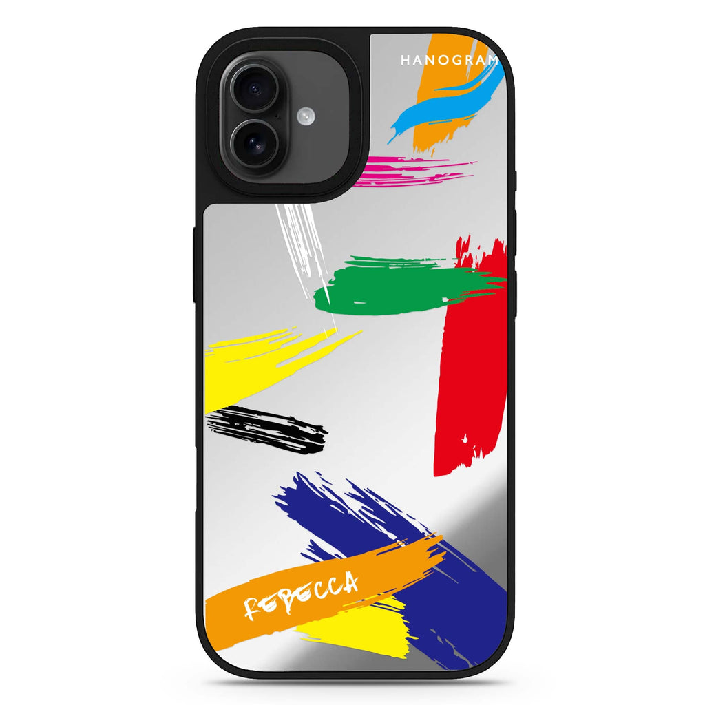 Brush Paint iPhone 17 抽象藝術鏡面手機殼 主圖設計