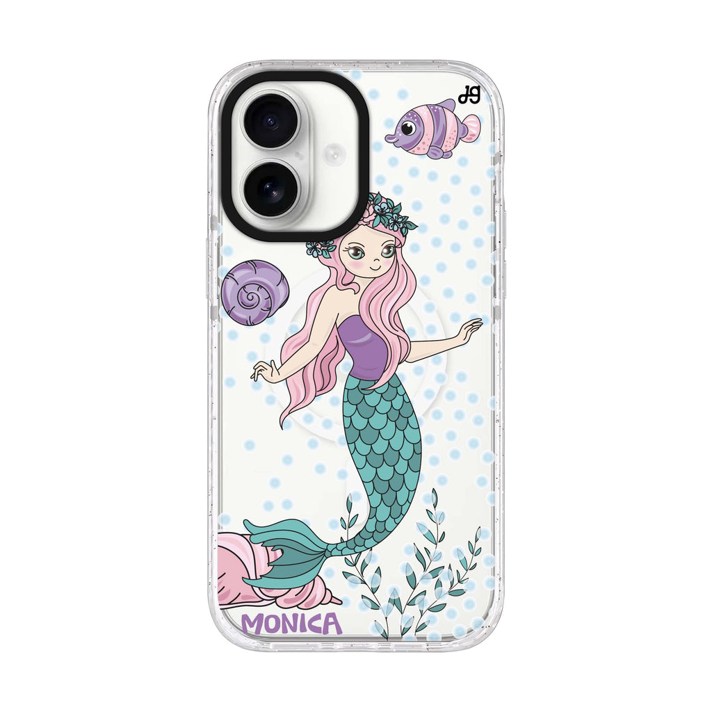 Mermaids iPhone 17 水晶透明保護殼正面展示