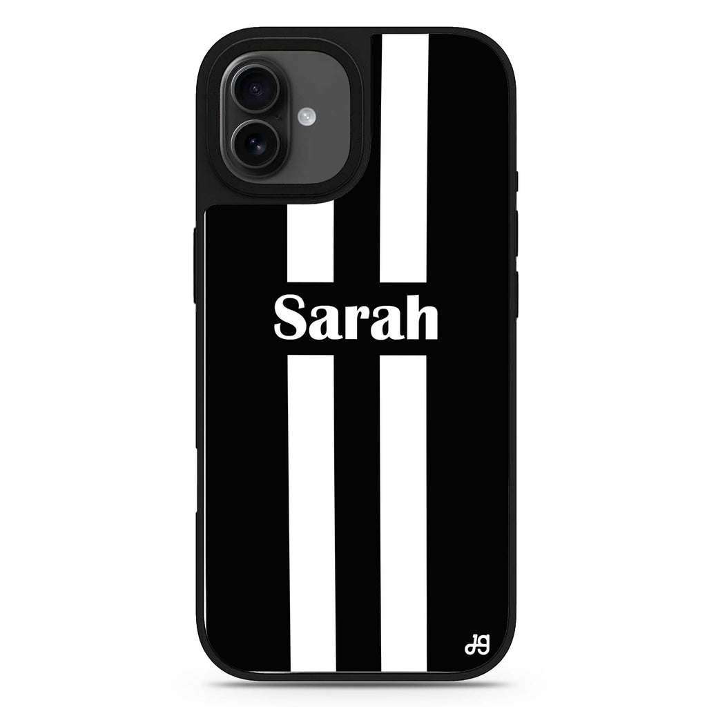 Black and white Stripes iPhone 17 色彩設計鏡面手機殼 主圖設計