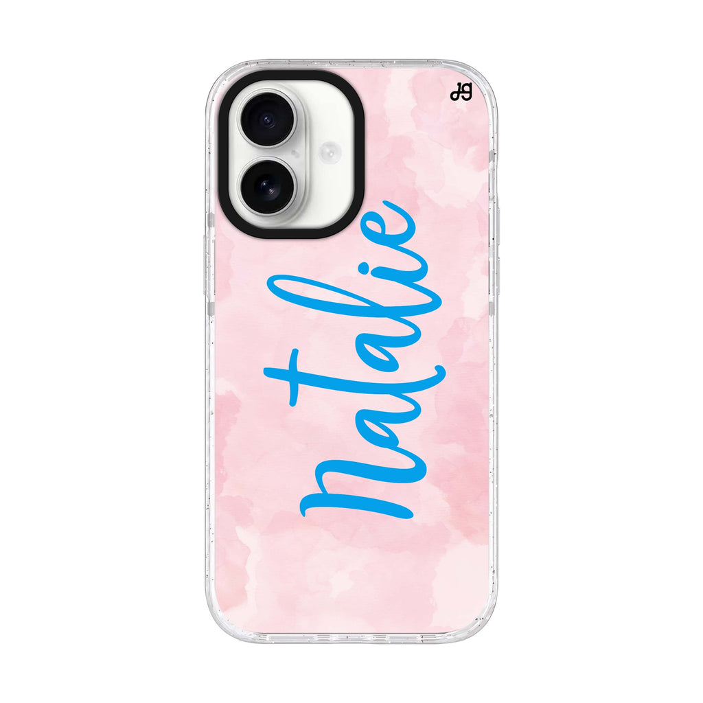 Pink Aqua iPhone 17 水晶透明保護殼正面展示