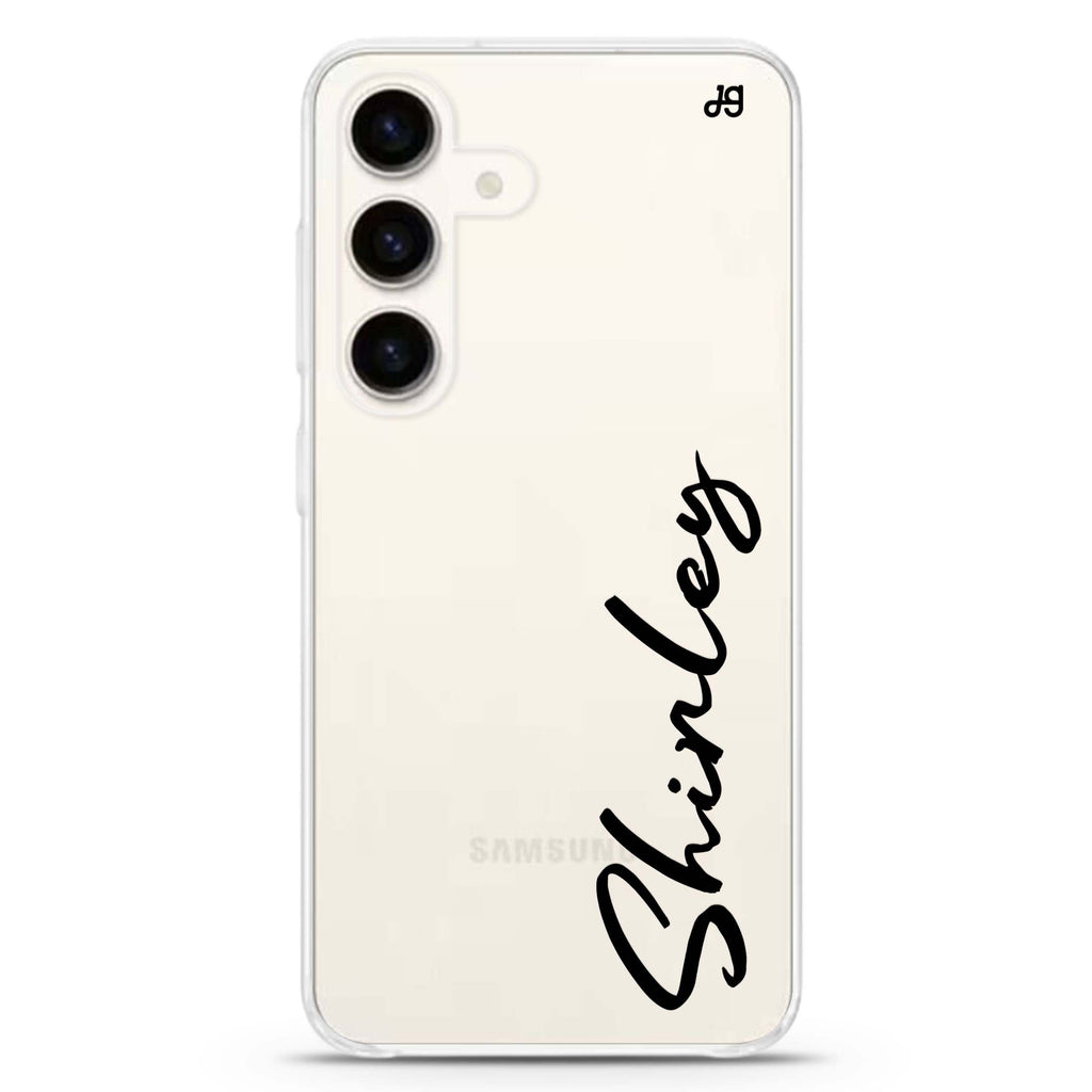 Signature Name Samsung Galaxy S26/S25/S24 可加名字水晶透明保護殼正面展示